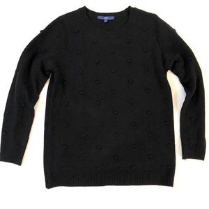 Apt 9 Black Raised Polka Dot Crew Neck Sweater Small